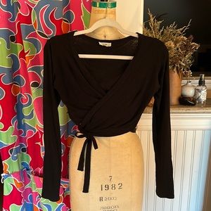 Ozma Wrap Cardigan Size Small Black